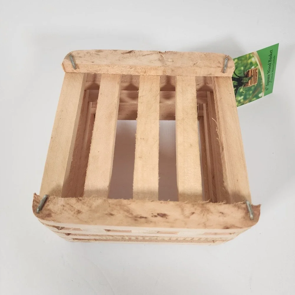 BetterGRO Cedar Slat Vanda Orchid Basket 6in Square Hanging Planter